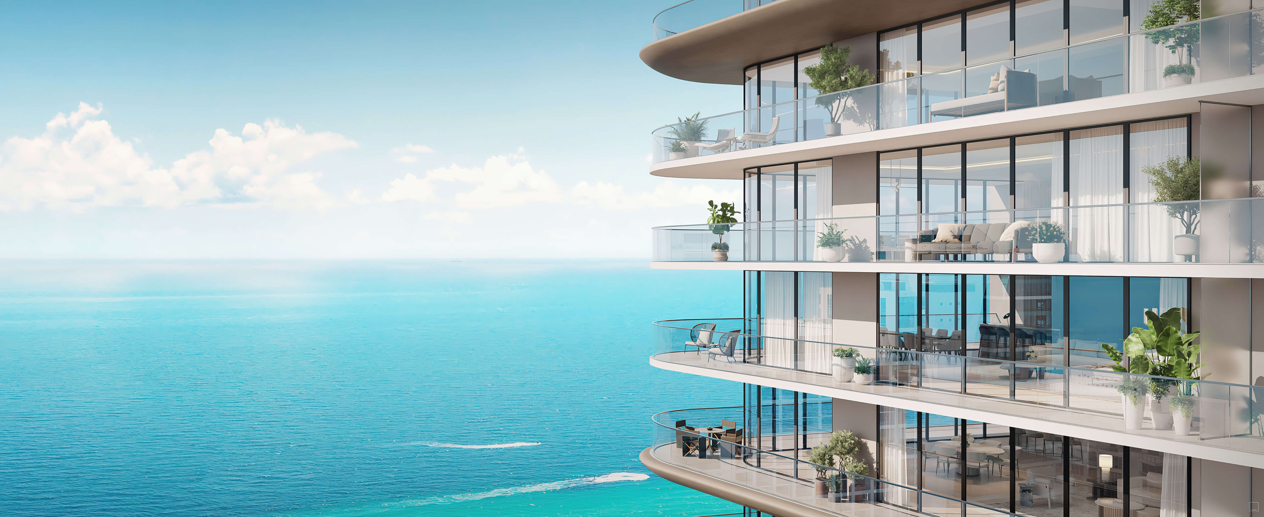 Icon Beach Residences oceanfront view from private balconies