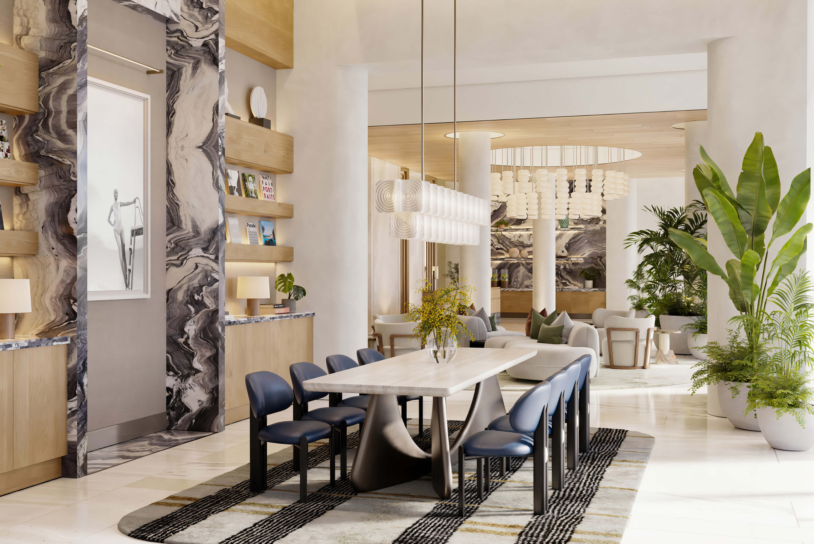 Icon Beach Residences elegant resident library lounge