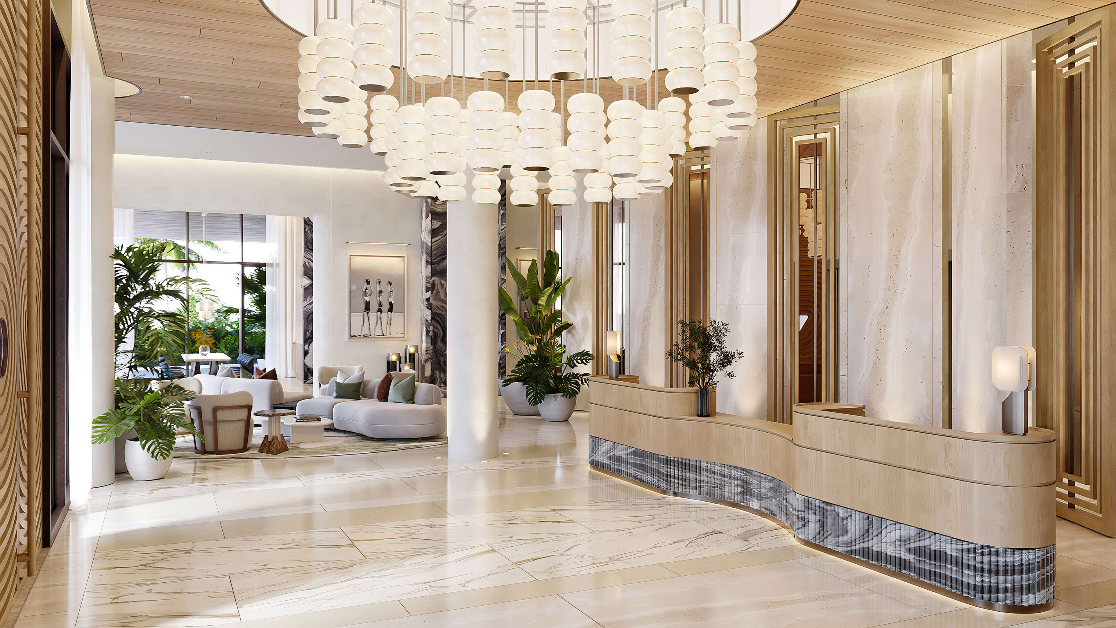 Icon Beach Residences luxurious lobby interior design