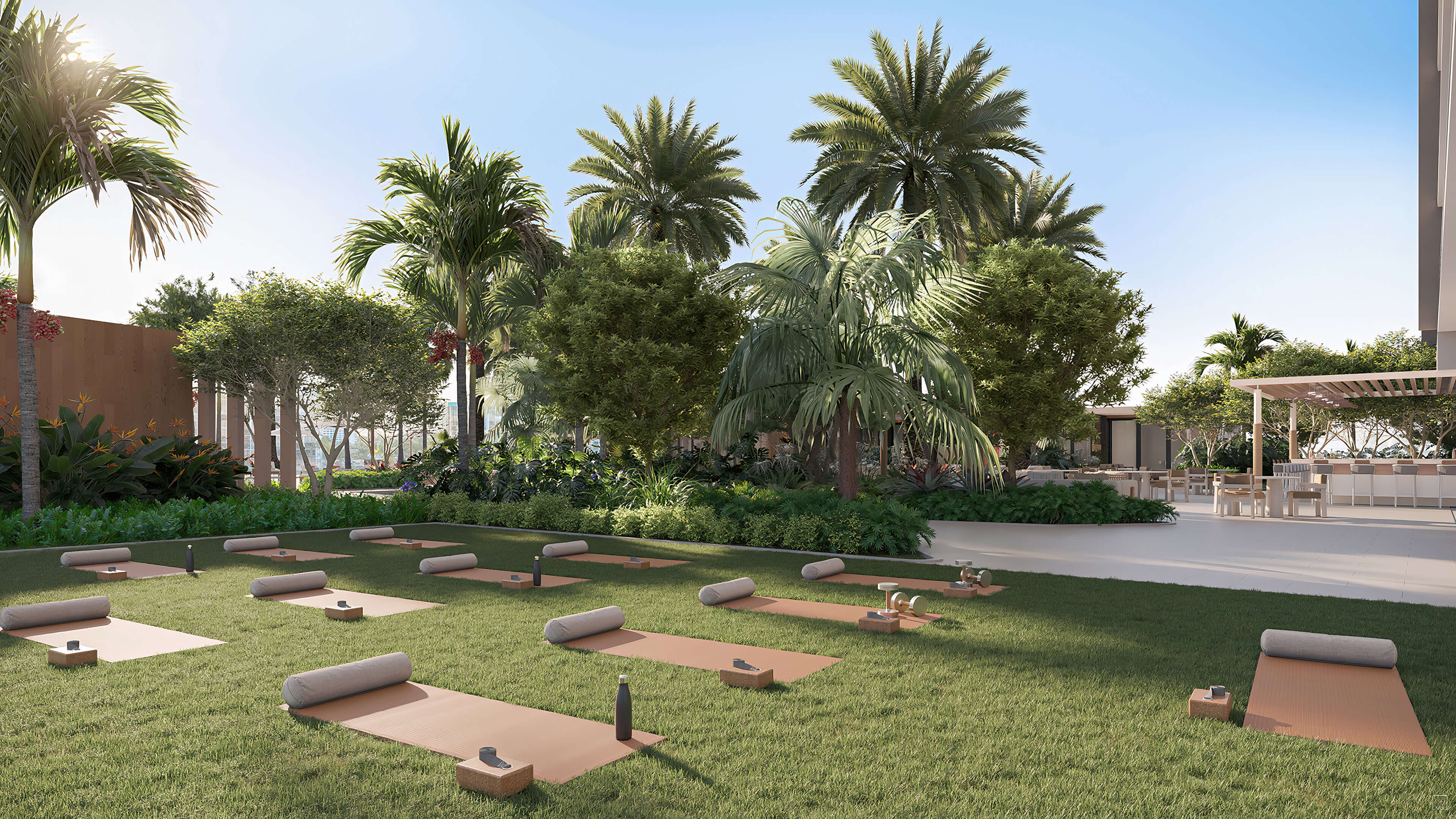 Icon Beach Residences outdoor yoga and wellness lawn