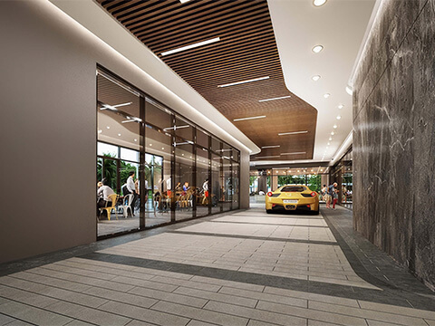 Porte-cochere drop-off at Smart Brickell Luxe Tower III with upscale lobby approach and covered driveway