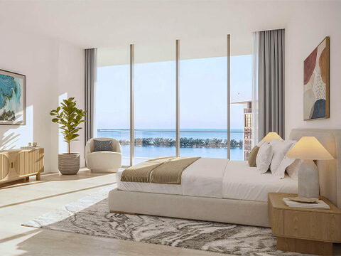 St Regis Brickell south facing bedroom with floor to ceiling windows