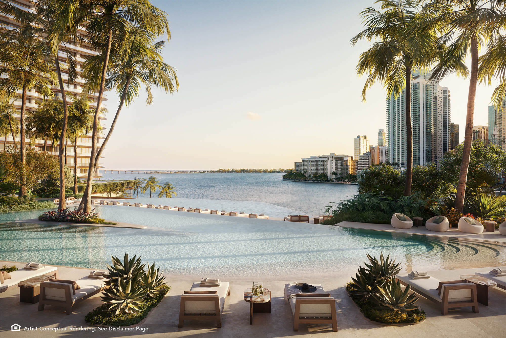 Resort-style infinity pool at The Residences Mandarin Oriental overlooking the waterfront