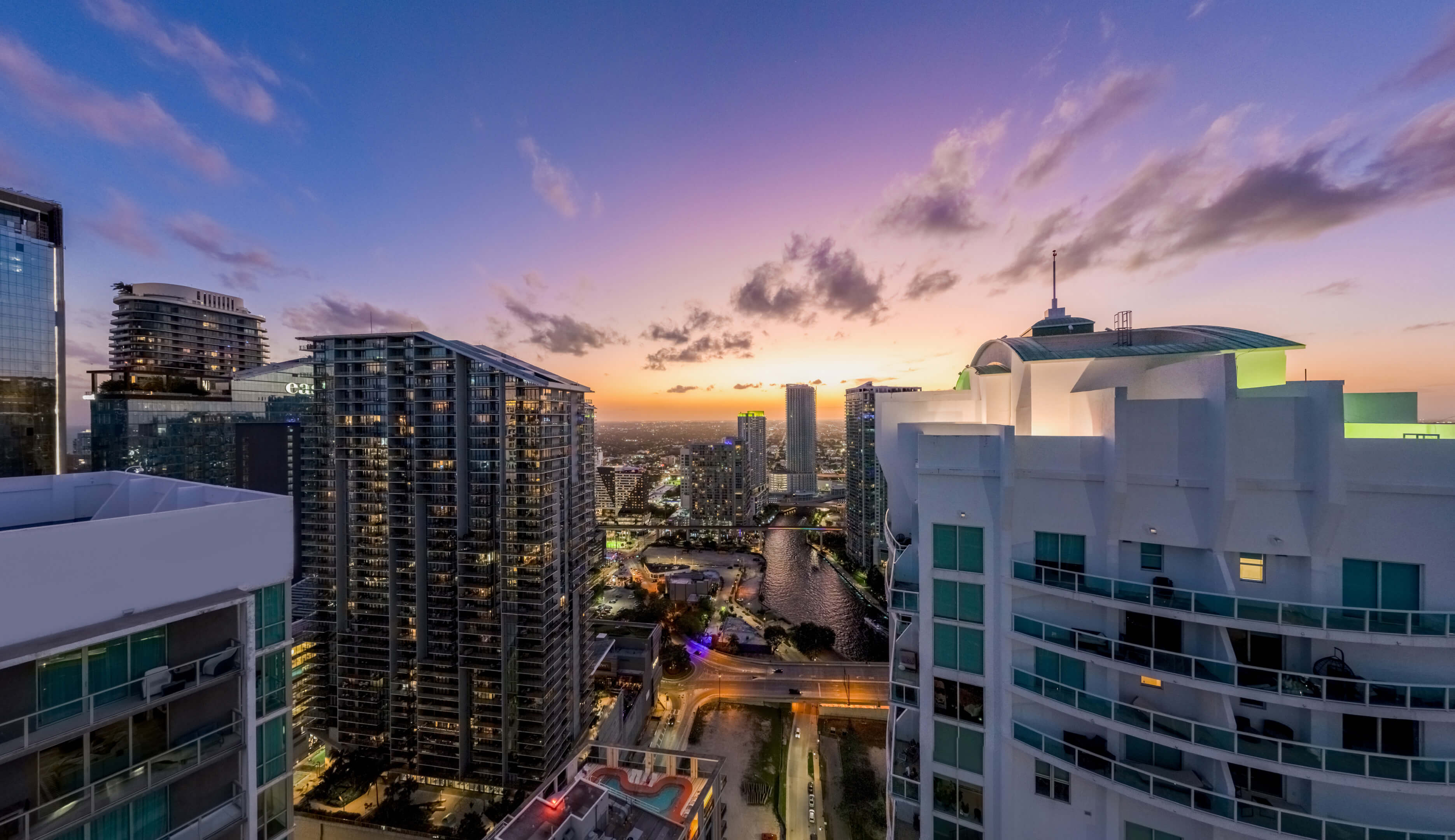 Urban luxury living at Viceroy Brickell with scenic views of Downtown Miami and river